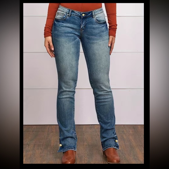 Barbed Wire Pocket Jeans, Buttons on Bootcut Opening, Size M - RARE! - Picture 6 of 6